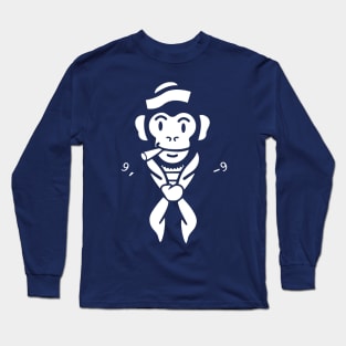 Sailor Monkey - White Long Sleeve T-Shirt